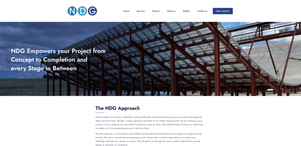 Start Up Business based in Canterbury NZ - WordPress website design and development for NDG Ashburton NZ