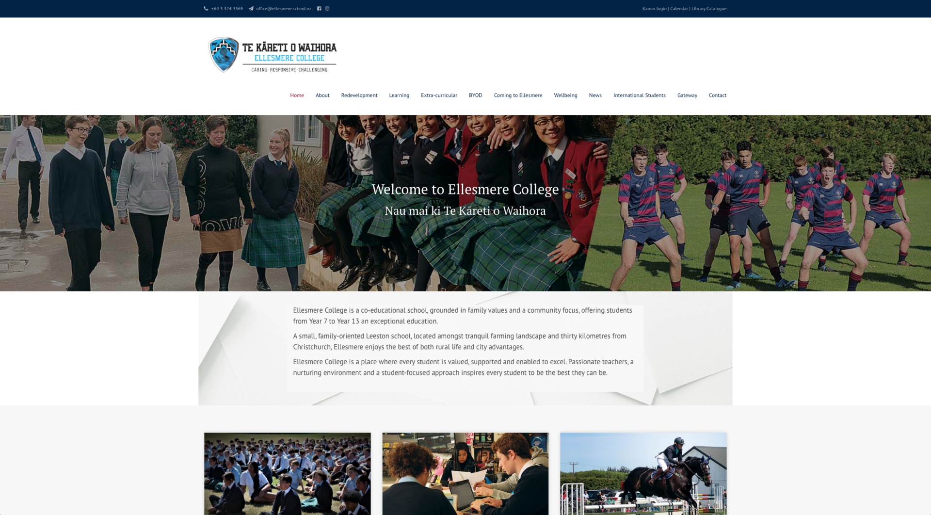Ellesmere College Leeston New Zealand - Logo Design, website design and development for a local school