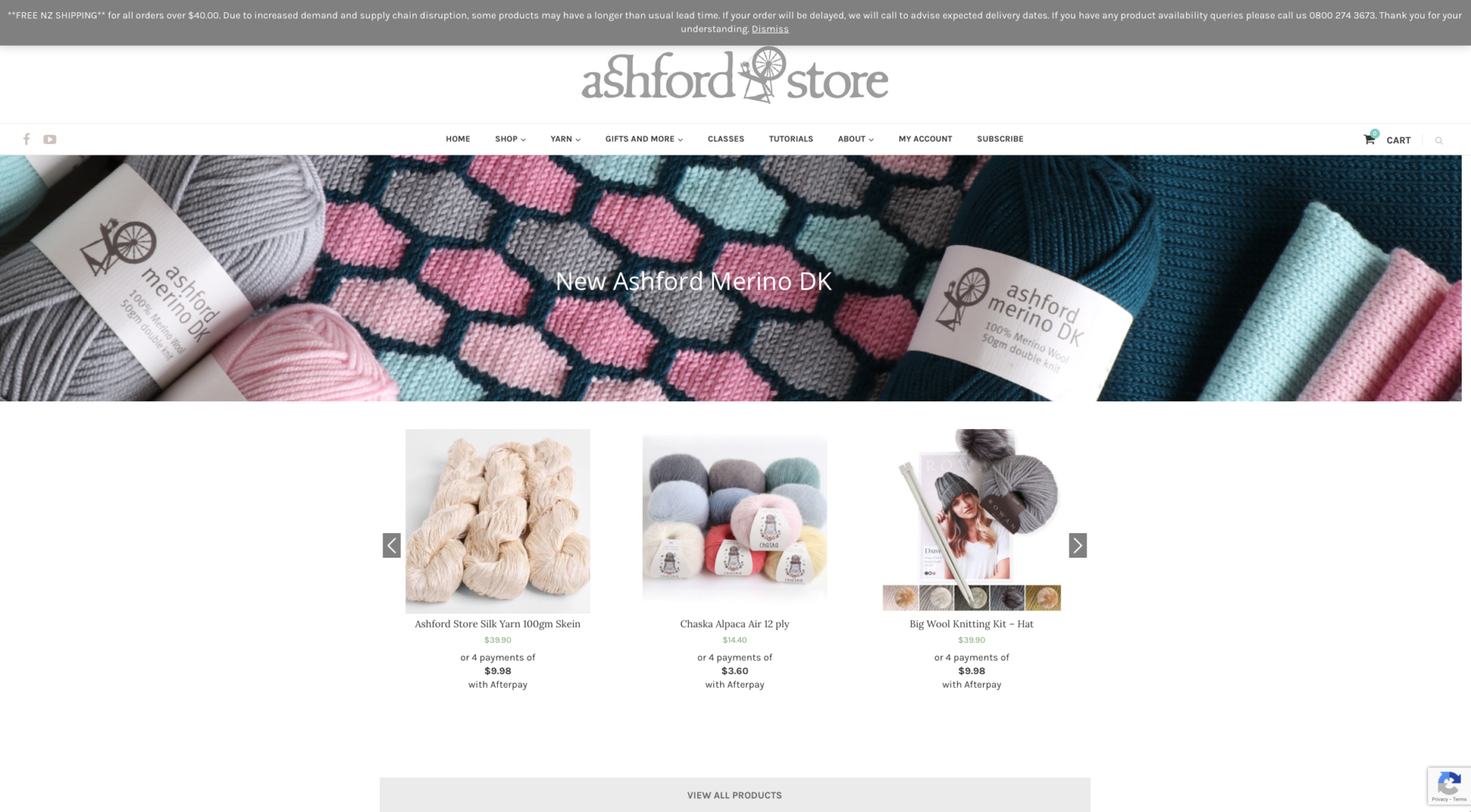 Ashford Store New Zealand - website design and development to be integrated with the tills POS