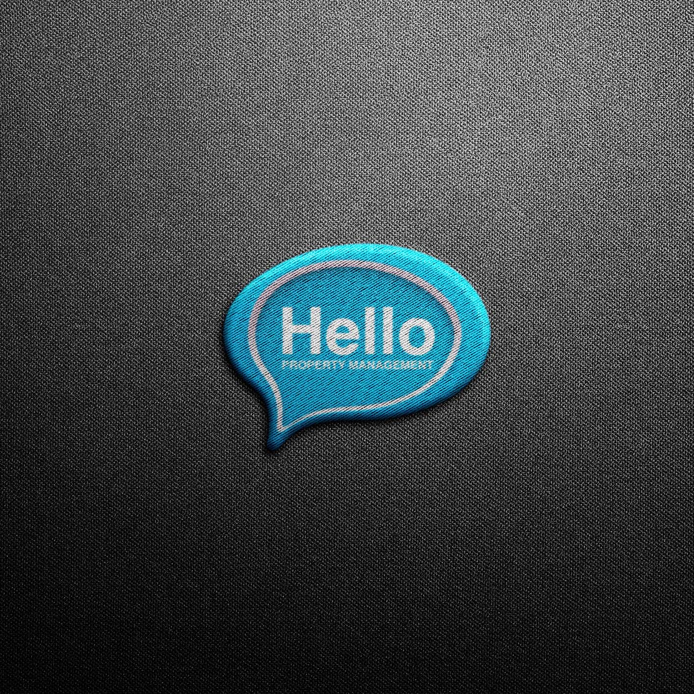 Logo Making made easy for Hello Property Management in Avonhead, west Christchurch, NZ. A modern elegant Chatty-like classy styled Logo Design made by XDC.NZ, the super experienced, professional, specialist Logo Designer or Logo Maker based in Christchurch & Rolleston Selwyn NZ